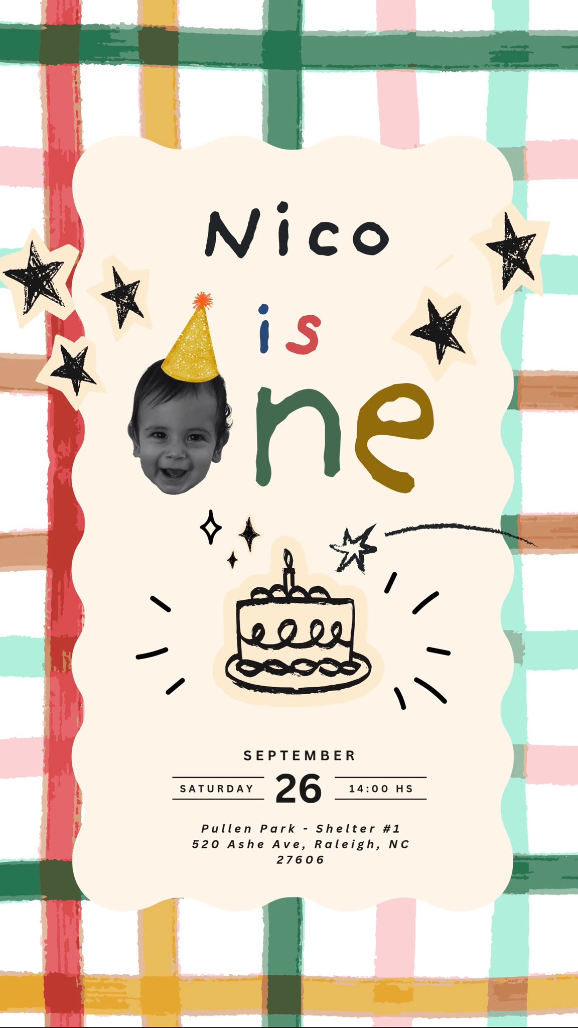 Nico's birthday party invitation